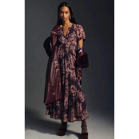 Anthropologie Dresses & Skirts - Anthropologie Somerset Maxi‎ Dress Chiffon Edition Pockets Size XS